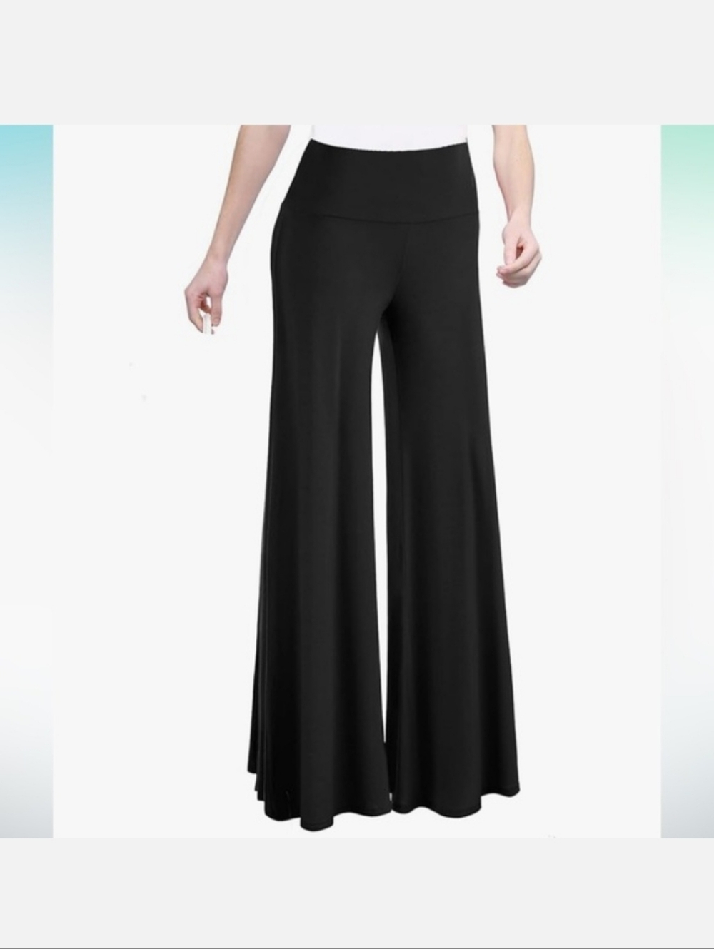 Made By Johnny High-Waist Black Wide-Leg Palazzo Pants